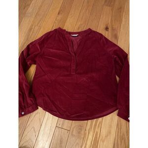 NWOT Universal Thread women's red corduroy v-neck cotton top size XS